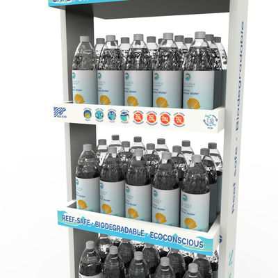 Suporte de exposição de madeira personalizado da mola da cremalheira de exposição da garrafa da água para a loja