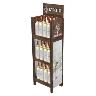 Rum de madeira de madeira personalizado do suporte de exposição de Barcadi da cremalheira de exposição que vende a varejo a ideia para a loja