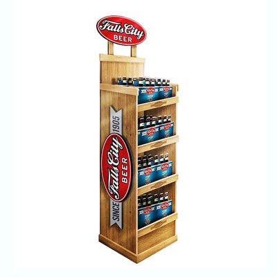 Cremalheira de exposição da cerveja de Juice Wine Display Stand Wooden 5 camadas