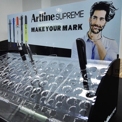 Suportes acrílicos feitos sob encomenda da exposição de Pen Display Stand Acrylic Pen para o pessoal da empresa