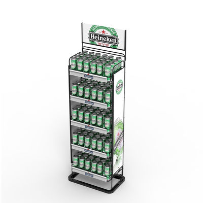 Display de cerveja sob medida Bebidas espumantes Display de metal para loja de bebidas