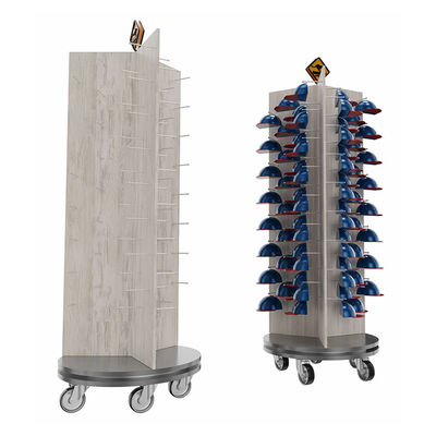 qualidade  Three Sided Rotating Display Stand Cap Display Stand With Customized Logo Fábrica