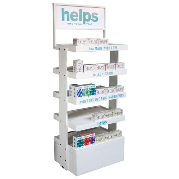 Receptor de display de madeira de supermercado para produtos de limpeza facial e cuidados da pele 6