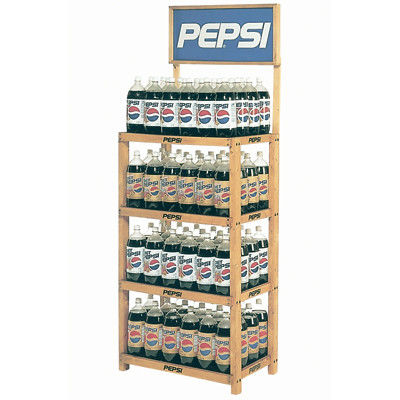 4 camadas de madeira de bebida de piso display Stand para loja de varejo ou mercearia