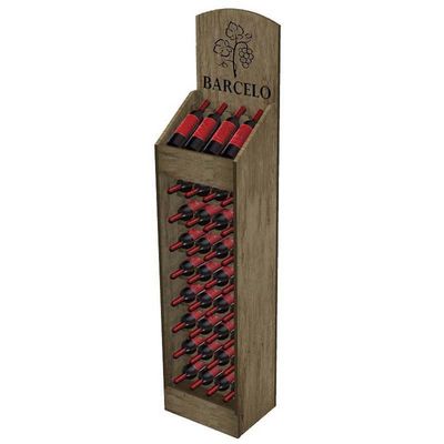 Cremalheira de exposição personalizada do vinho do pinheiral do suporte de exposição do vintage para a loja de bebidas