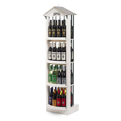 Prateleira de exposição de madeira personalizada do armazenamento ereto livre da madeira da cremalheira do vinho do suporte de exposição do vinho para a barra