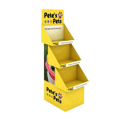 Cremalheira de exposição de madeira da loja de animais de estimação do suporte de exposição do assoalho da pálete de Cat Product Clean Toy Food do cão meia