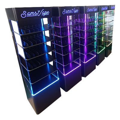 Venda Quente Piso montado Acrílico Display Rack LED Display Stand para produtos E