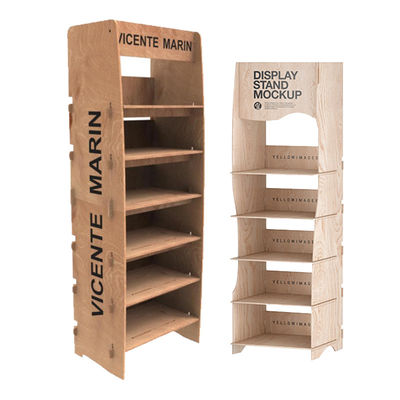 Bevis Moderno 4 camadas Removível madeira contraplacado display Racks piso Stand para supermercado loja display embalado em cartão